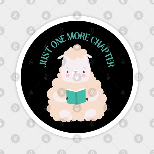 Little sheep reading book Just one more chapter I Love Books Bookoholic Magnet by BoogieCreates